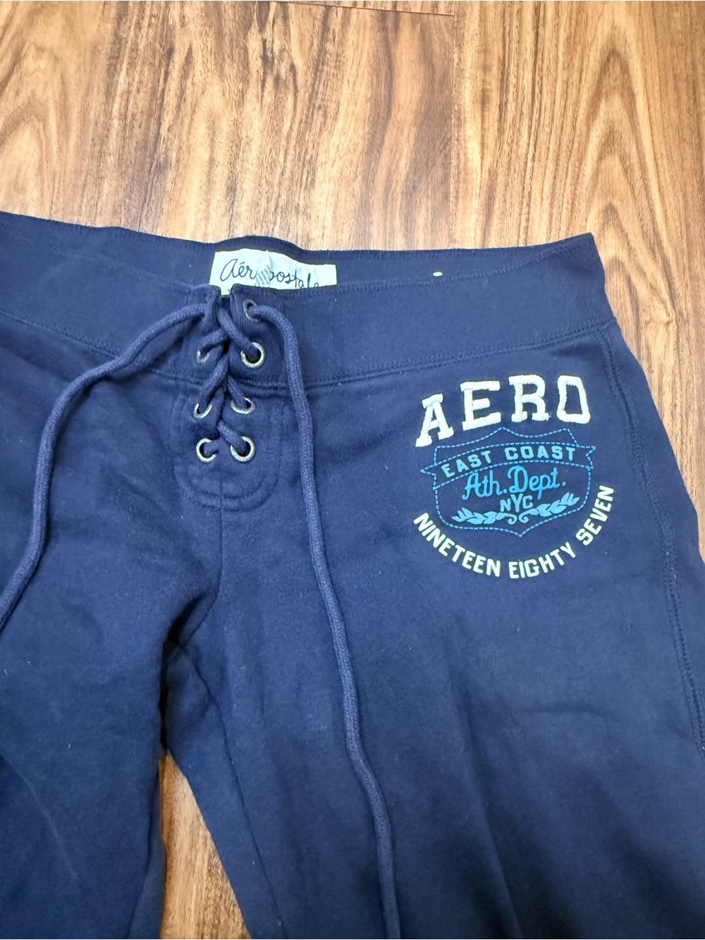 Vintage Y2K Aeropostale Low Rise Lace Up Sweatpants Womens Size M